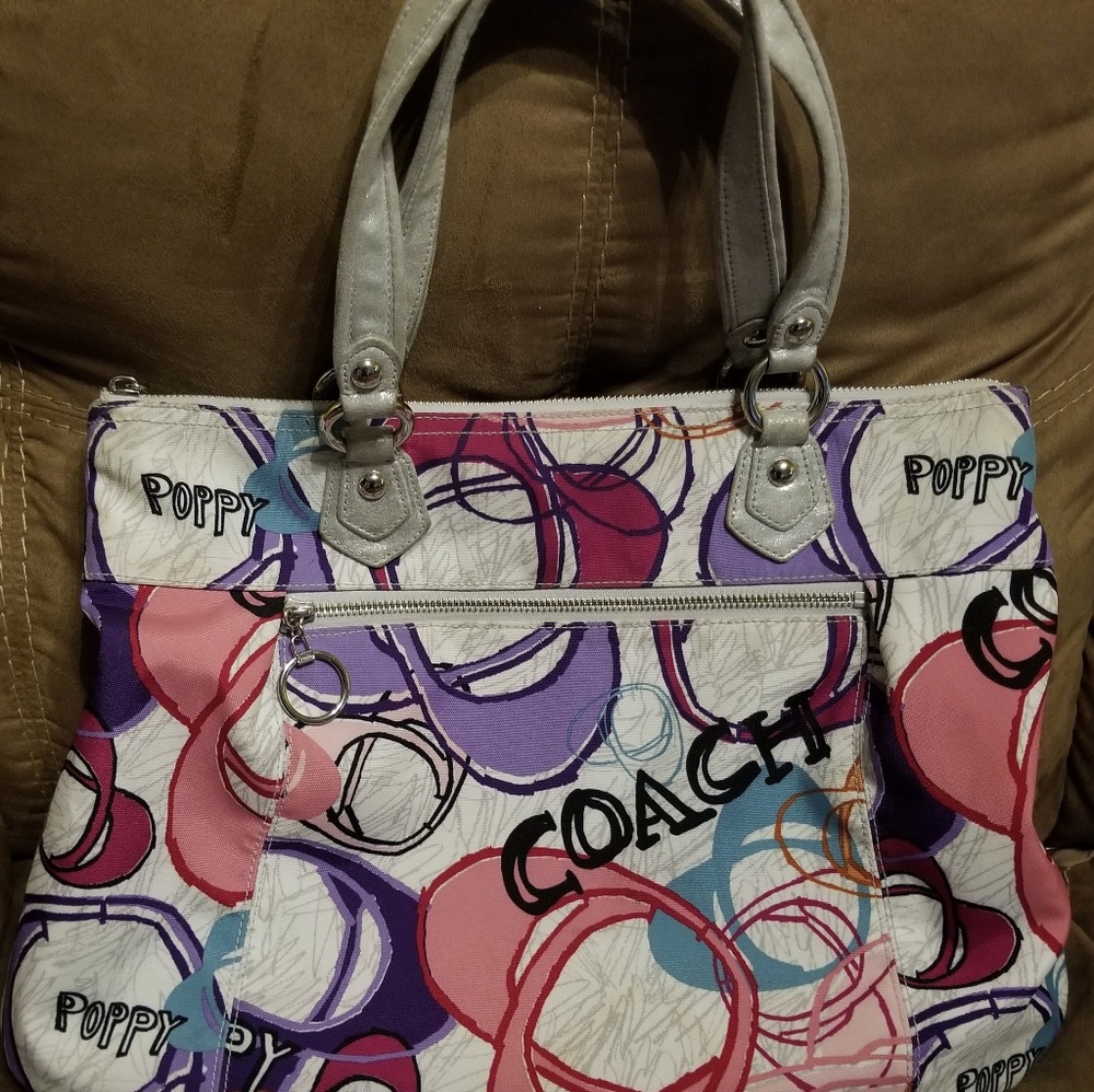 Coach Poppy Montage Layla Large Tote